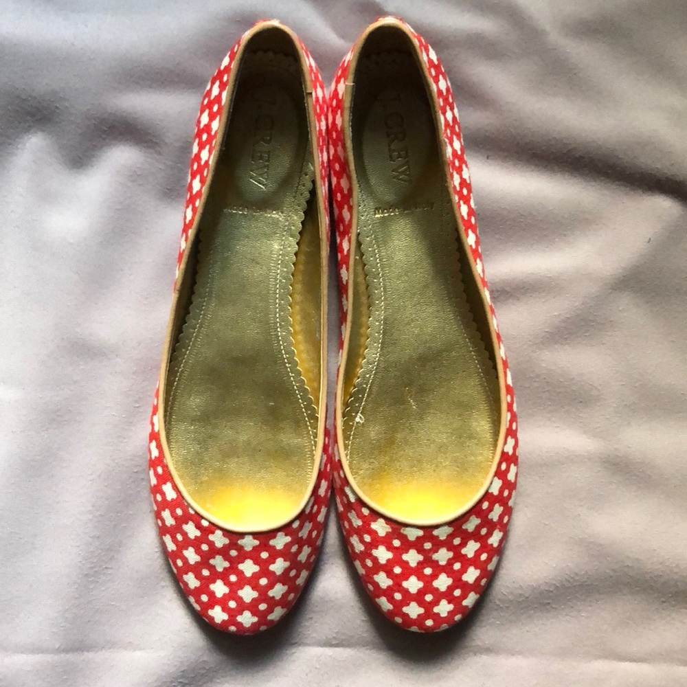JCREW Printed Flats 8 NEW